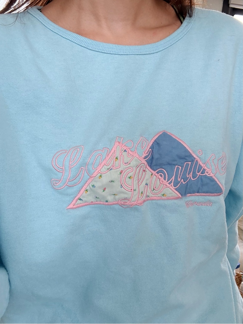 Penmans Baby Lake Louise Canada Embroidered Floral Patchwork Fleece Sweatshirt